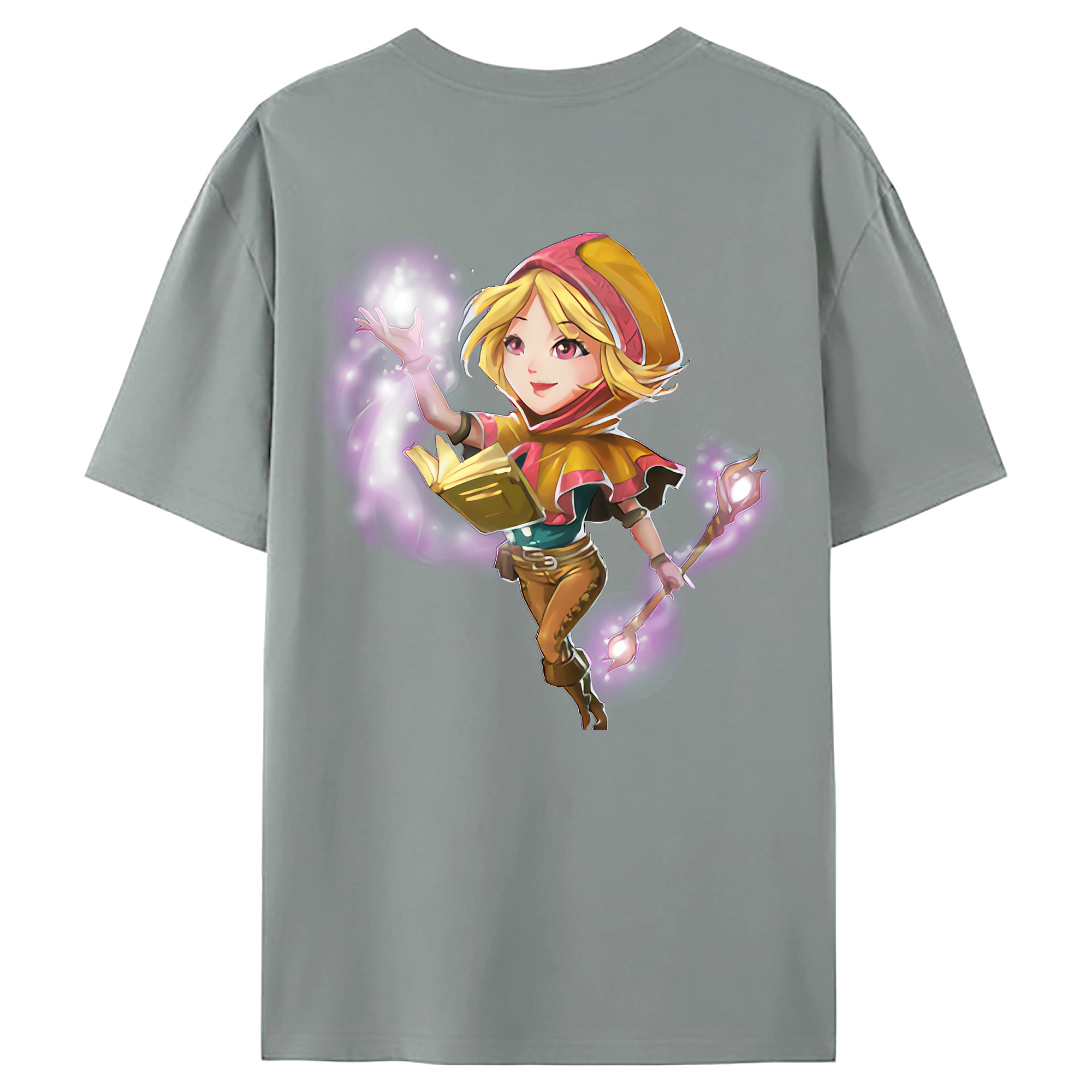 （画像用） リーグ・オブ・レジェンド League of Legends LOL 綿100％ メンズ半袖Tシャツ（バックプリント） 通気性